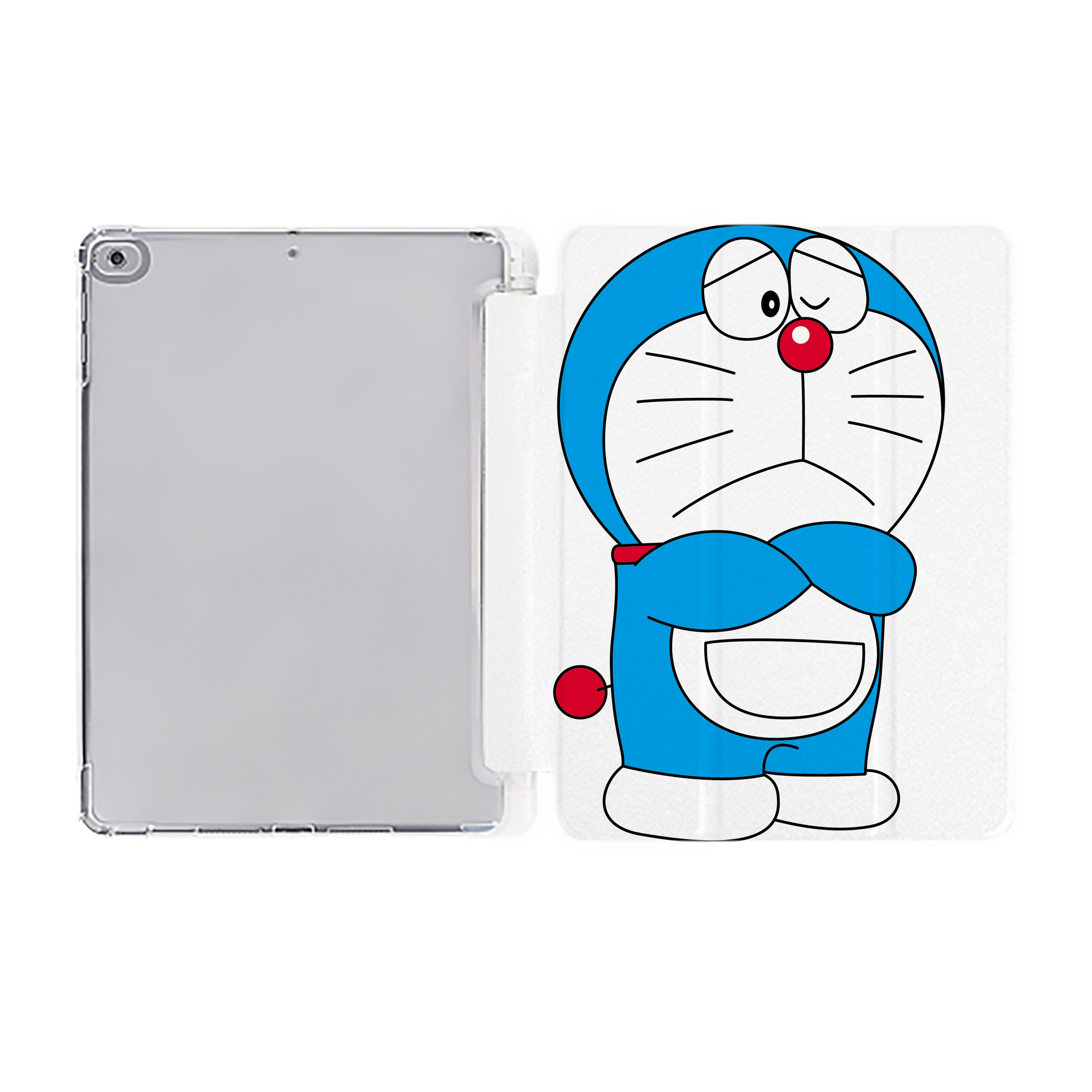 （画像用） ドラえもん Doraemon IPad ケース ペン収納付き 三つ折りスタンド PUレザー×シリコン 対応機種9.5/10.5/10.9インチ
